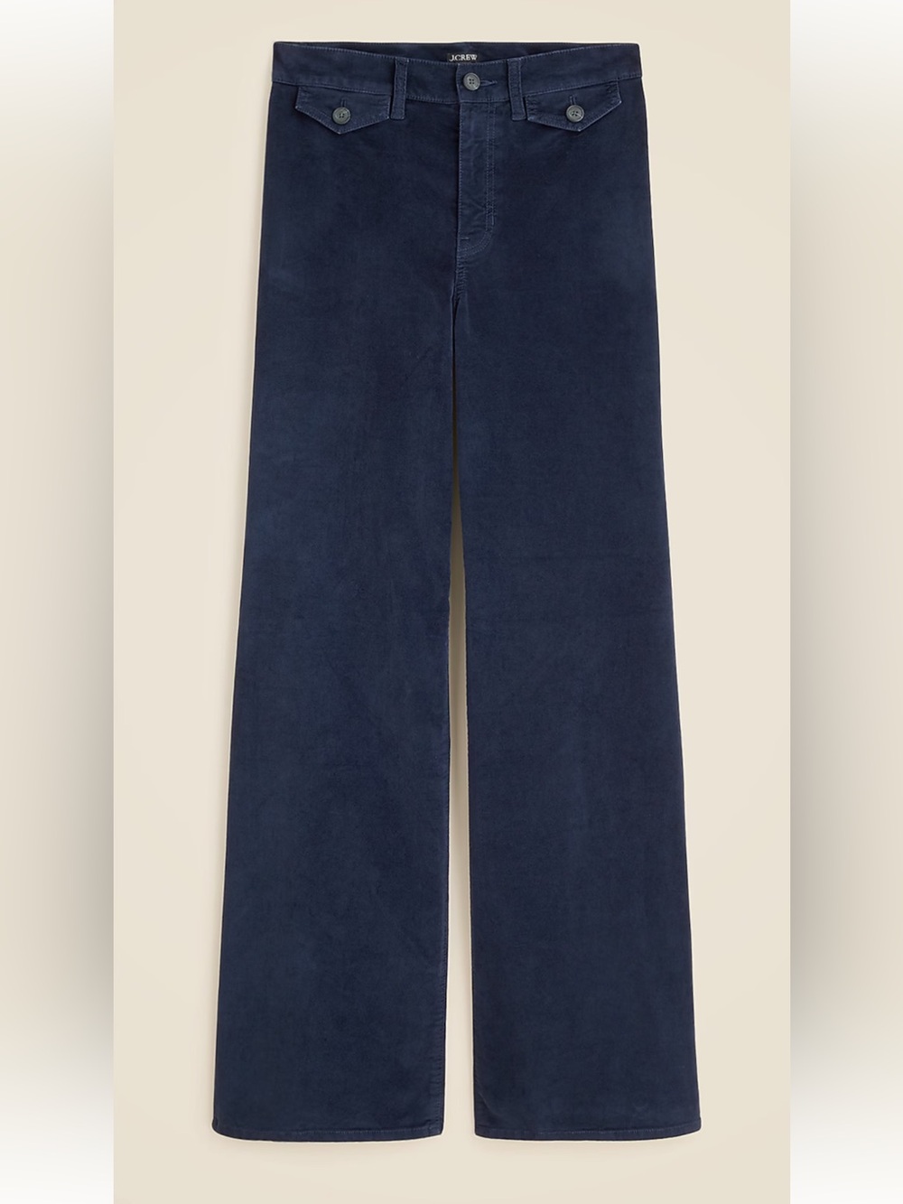 J. Crew Wide-Leg Pant— washed velvet -Navy